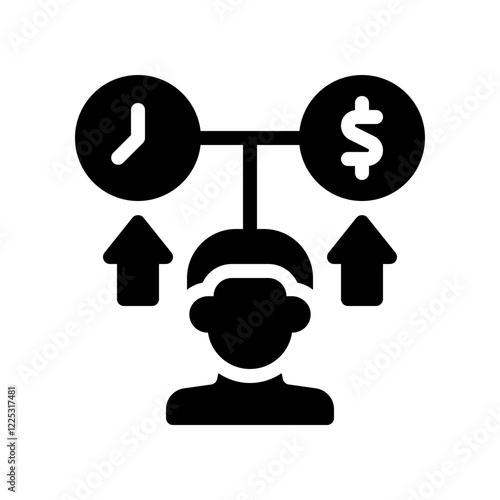 financial abundance mindset glyph icon