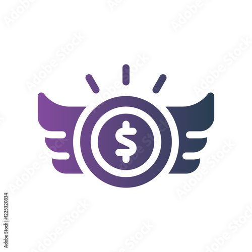 financial freedom flat gradient icon