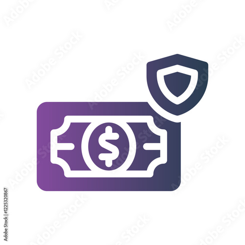 financial security flat gradient icon