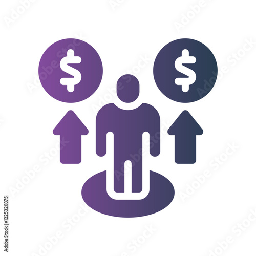 financial independence flat gradient icon
