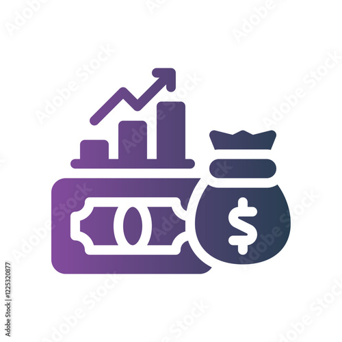 financial peace flat gradient icon