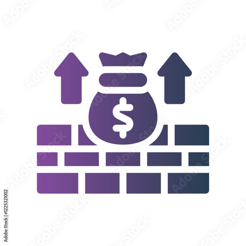 wealth building flat gradient icon