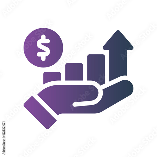 wealth creation strategies flat gradient icon
