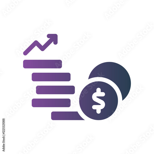wealth growth flat gradient icon