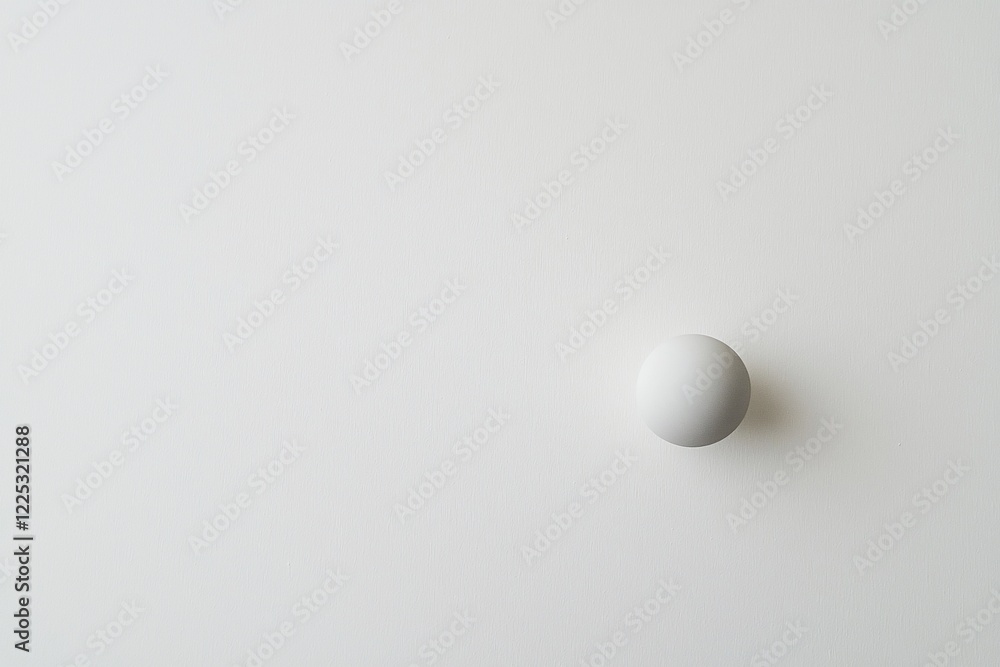 Minimalistic white background featuring a single round object, creating a serene and modern aesthetic Minimalistic white background featuring a single round object, creating a serene and modern aesthetic