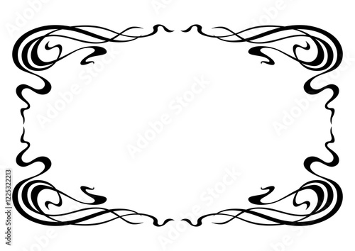 Frame in art nouveau style. Decorative curl element.