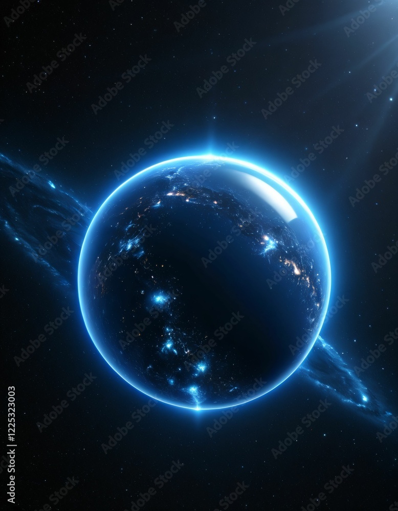 Fototapeta premium a glowing orb in space