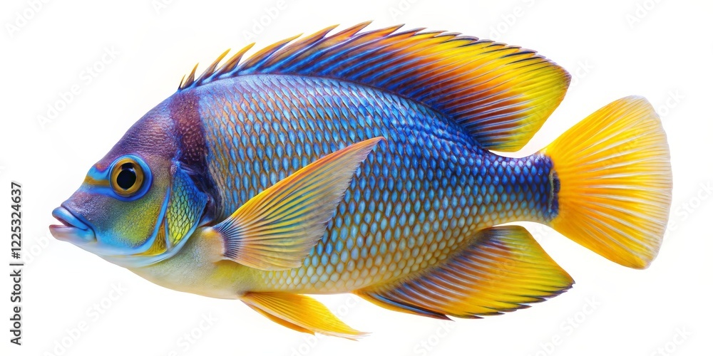 Fototapeta premium Blue and Yellow Tropical Fish