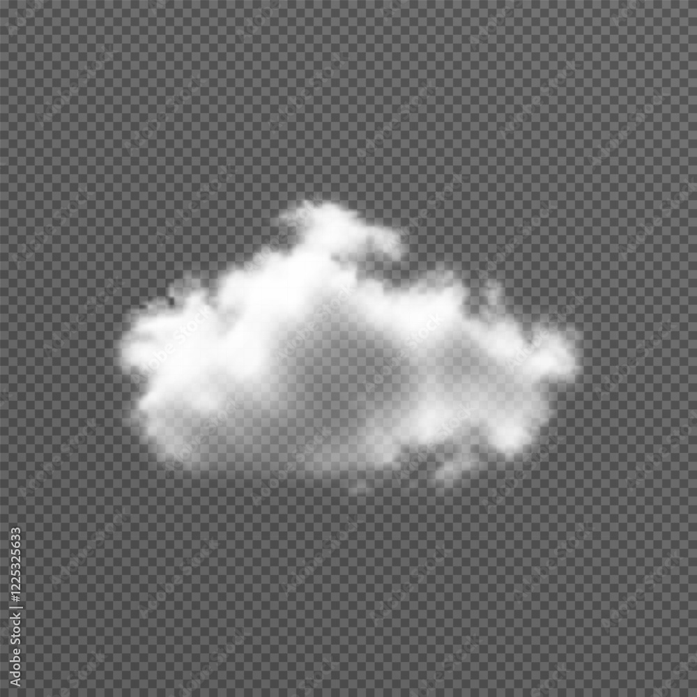 Vector realistic cloud, smoke or fog on isolated transparent background. Cloud png. Smoke png Vector realistic cloud, smoke or fog on isolated transparent background. Cloud png. Smoke png
