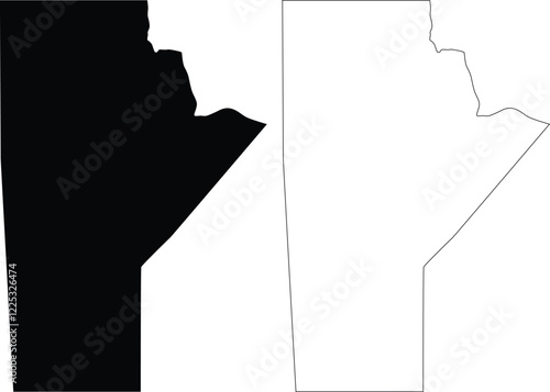 Manitoba province vector map outline contour silhouette 