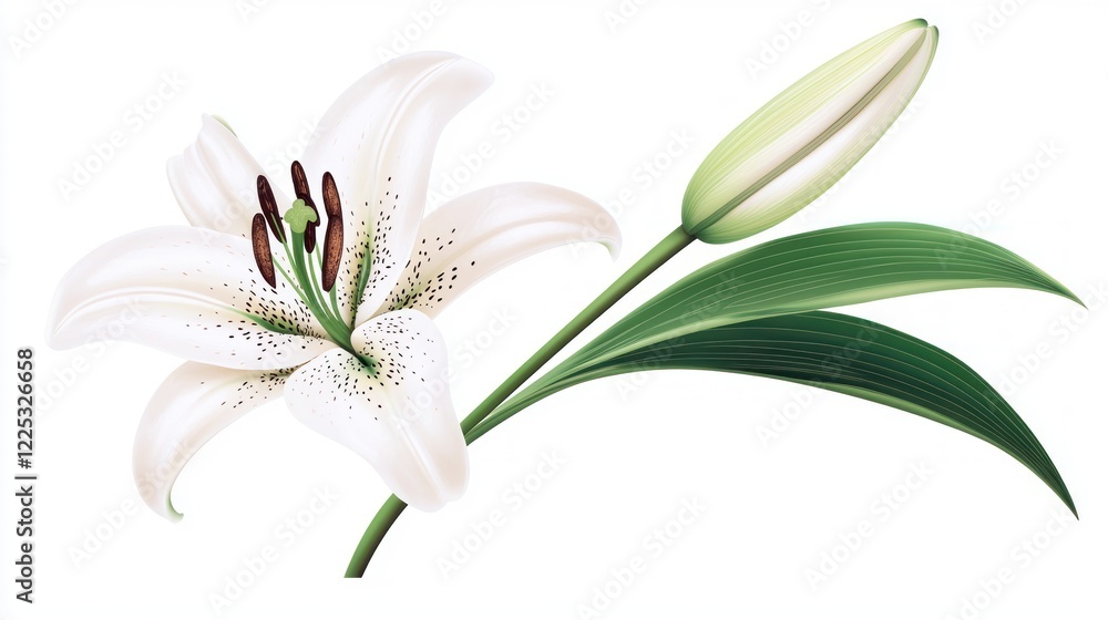 Obraz premium White Lily Blossom
