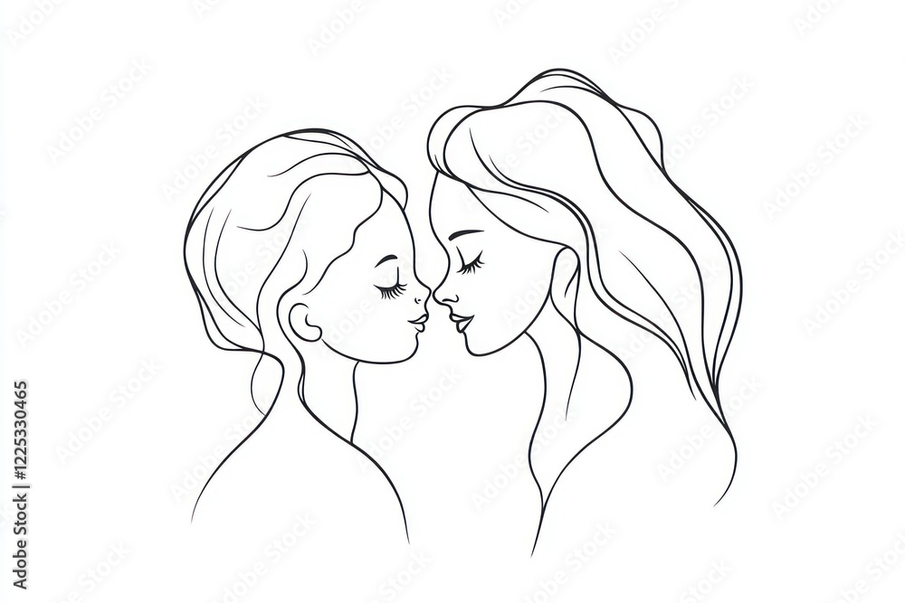 Touching Minimalist Line Art of Embrace Touching Minimalist Line Art of Embrace