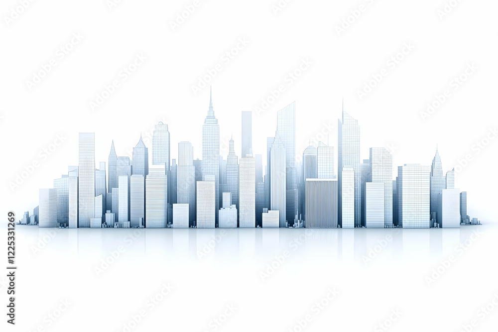 Modern Cityscape 3D Illustration Modern Cityscape 3D Illustration