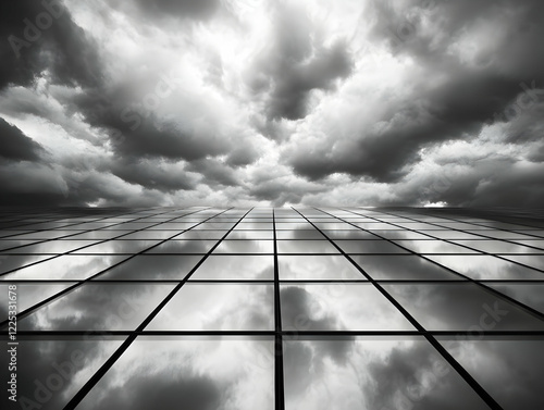 Wallpaper Mural Stormy Sky Reflected in Glass Building Torontodigital.ca