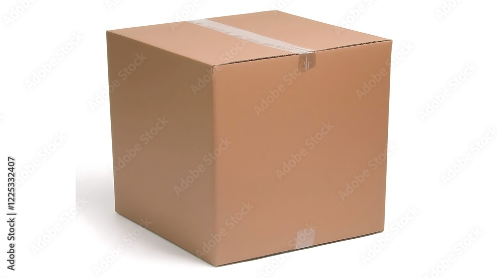 Sealed Cardboard Box Isolated on White Sealed Cardboard Box Isolated on White