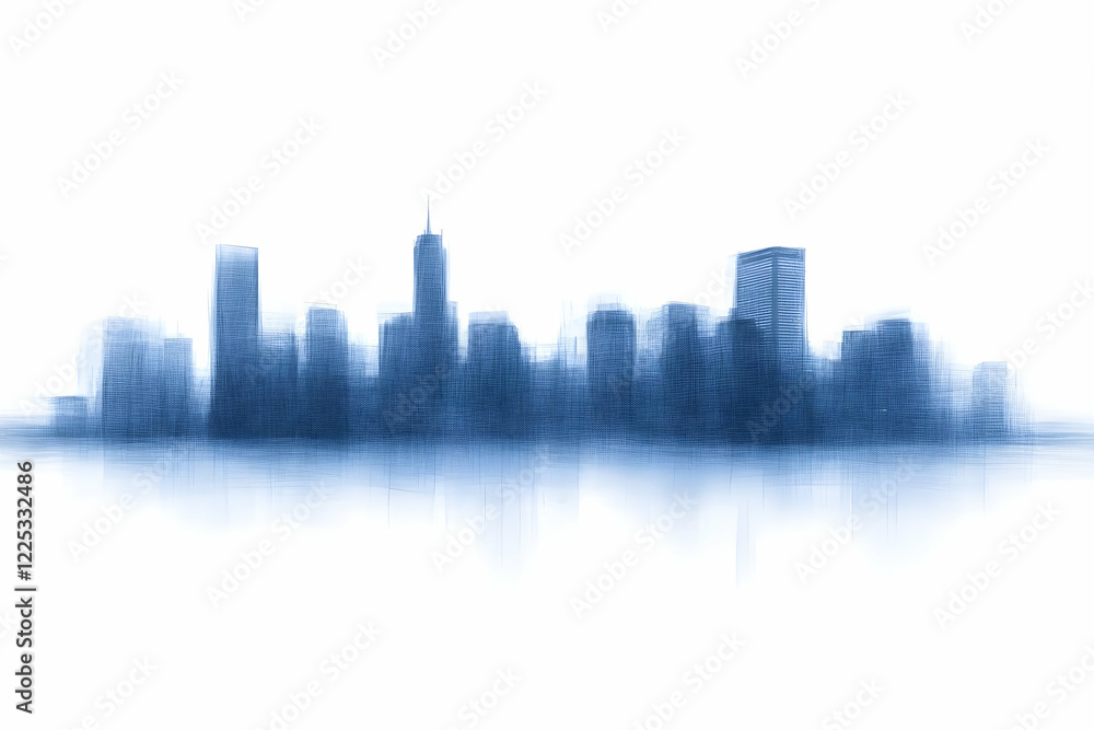 Naklejka premium Cityscape Illustration Sketch