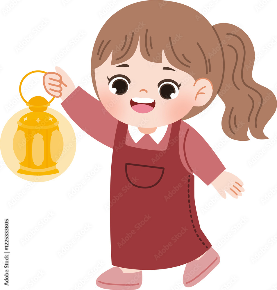 cute muslim kid holding lantern celebrating eid mubarak cute muslim kid holding lantern celebrating eid mubarak