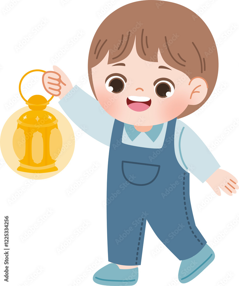 cute muslim kid holding lantern celebrating eid mubarak cute muslim kid holding lantern celebrating eid mubarak
