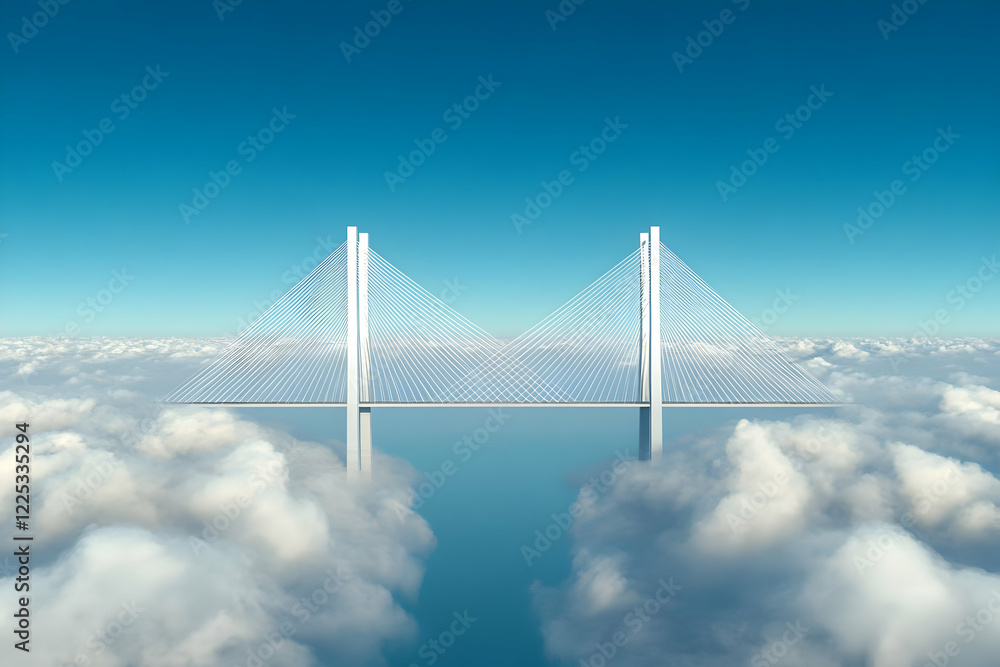 Obraz premium Cloud Bridge 3D Render