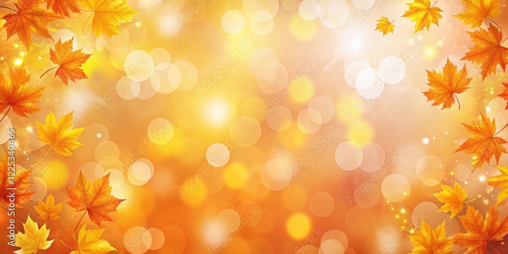 Golden Autumn Leaves Bokeh Background for Fall Designs Golden Autumn Leaves Bokeh Background for Fall Designs