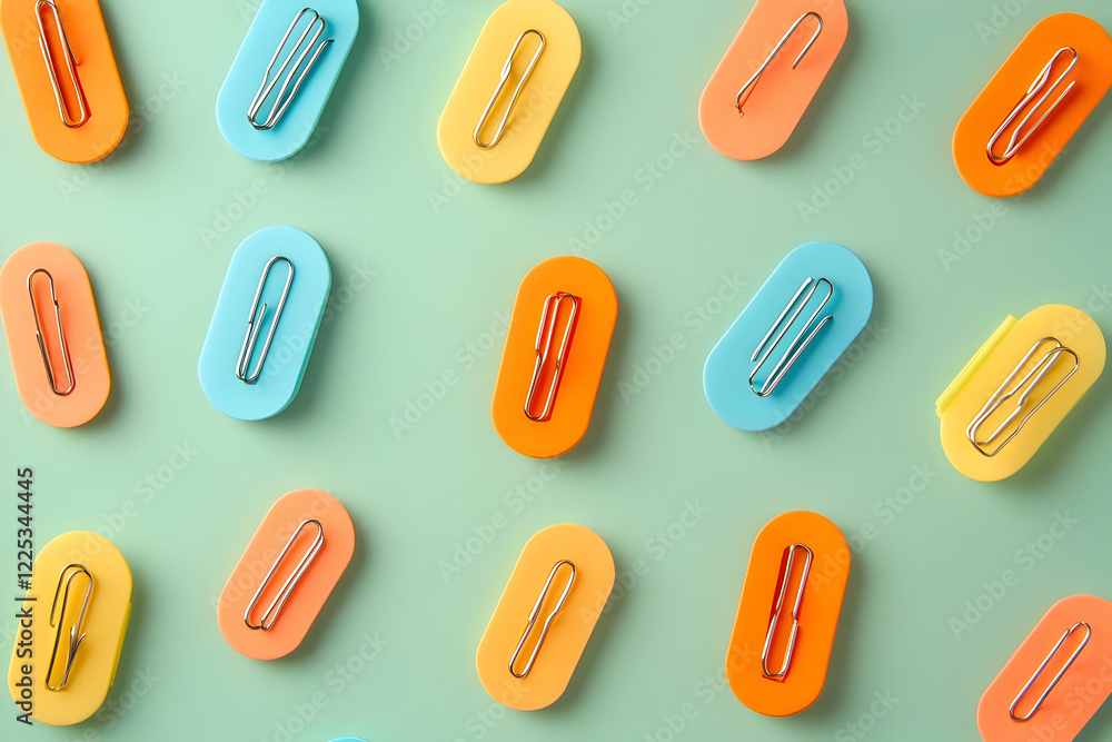 Obraz premium Colorful Paperclip Pattern Illustration