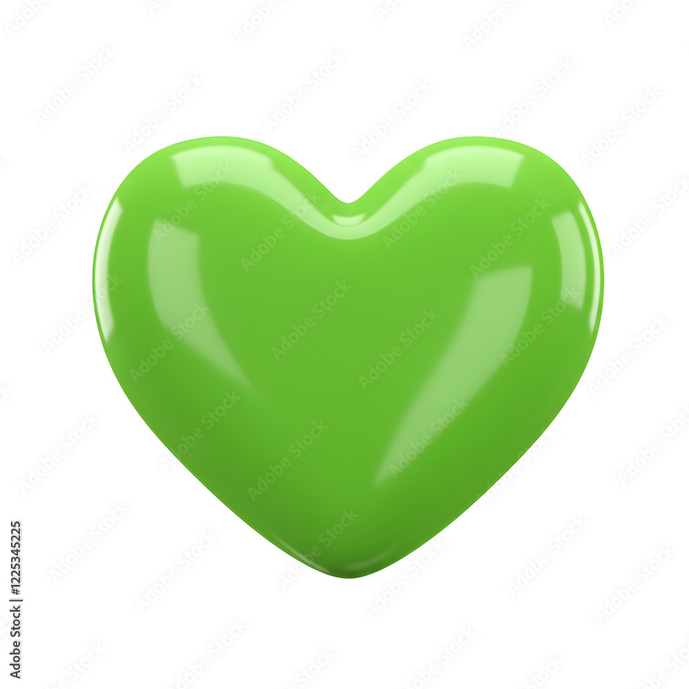 3D Green Heart Isolated on transparent background, Green heart PNG 3D Green Heart Isolated on transparent background, Green heart PNG