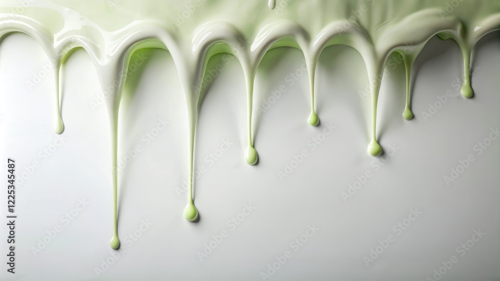 Naklejka premium Dripping slime on a smooth white surface, hue, puddle, substance, pool