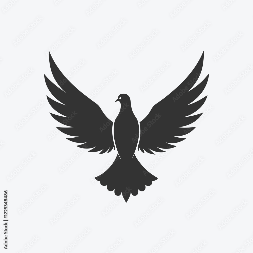Fototapeta premium Elegant Dove Silhouette Vector - Perfect for Peace and Love Designs