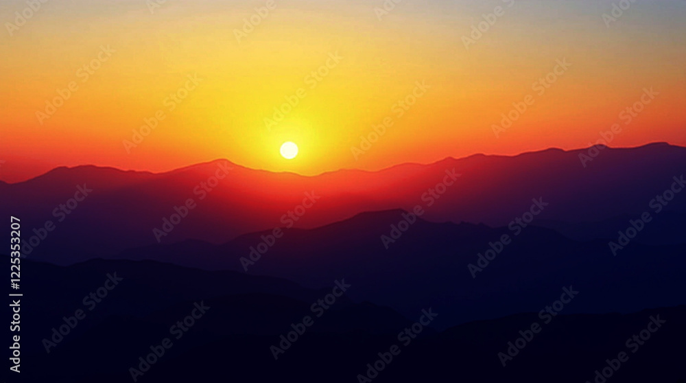 Fototapeta premium Tropical beach at sunset with sparkling ocean, light sand, and a blurred horizon.