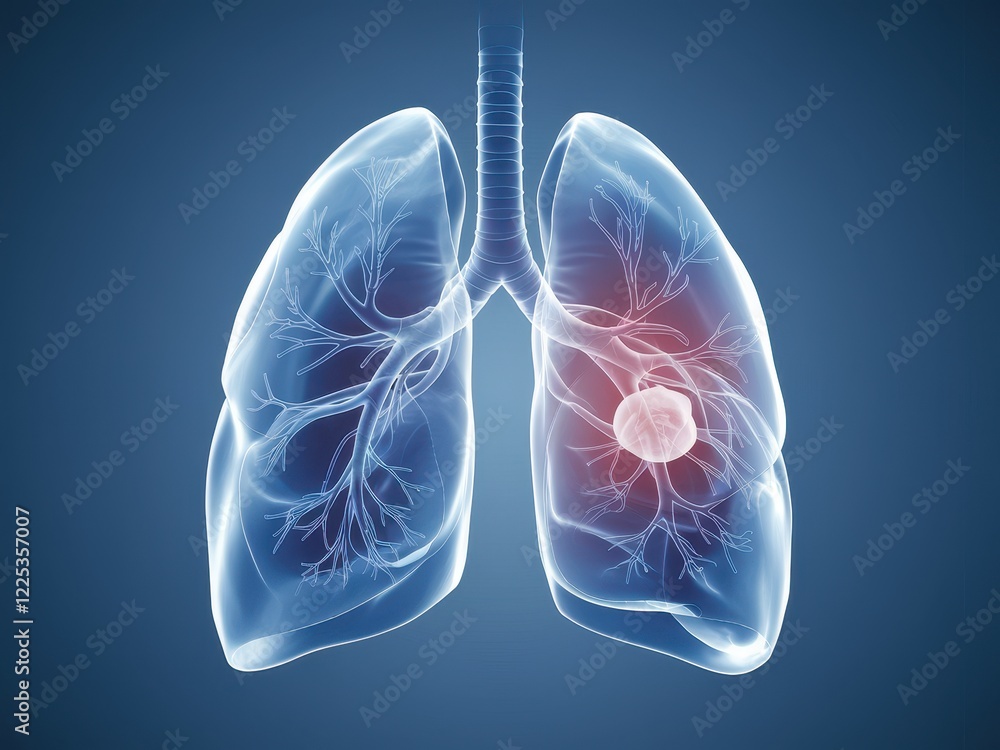 Lung Cancer Tumor Medical Illustration Showing Lungs Lung Cancer Tumor Medical Illustration Showing Lungs