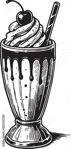 Milkshake dessert sweet vector illustration