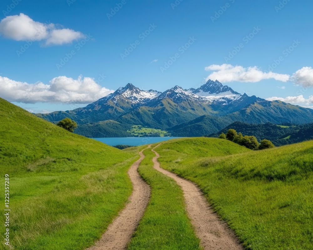 Fototapeta premium solo travel adventure trips safety. Exploring New Zealand s South Island, combining adventure with a strong focus on traveler safety