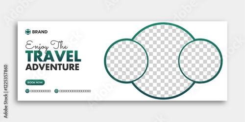 Modern facebook cover design layout for travel agency. Travel Facebook cover social media banner  template design.