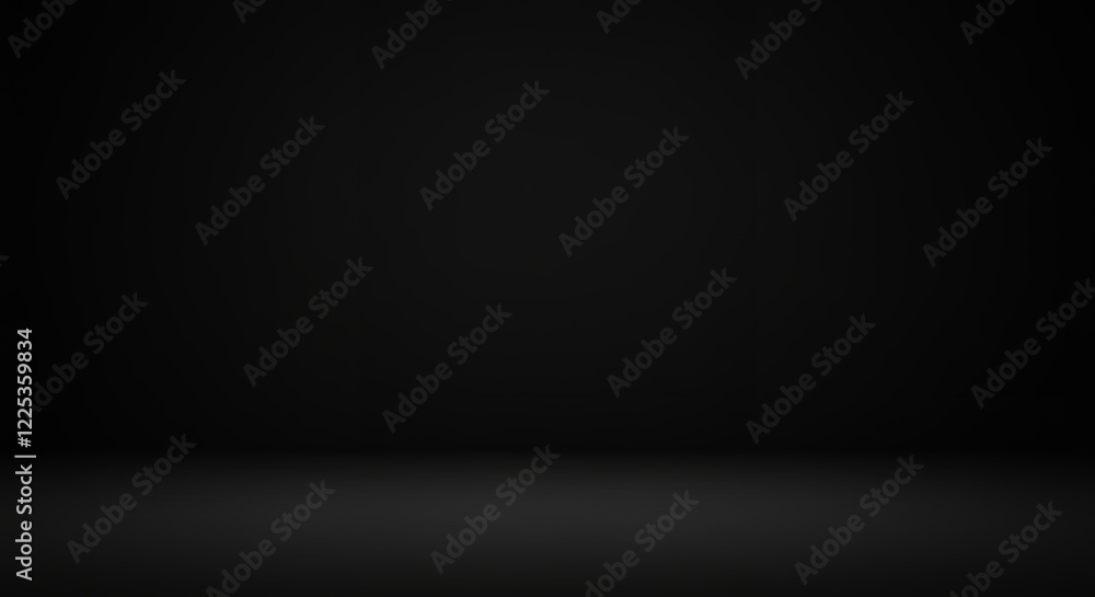 Dark Black Studio Background, Gradient Texture, Empty Room, Black Backdrop Dark Black Studio Background, Gradient Texture, Empty Room, Black Backdrop