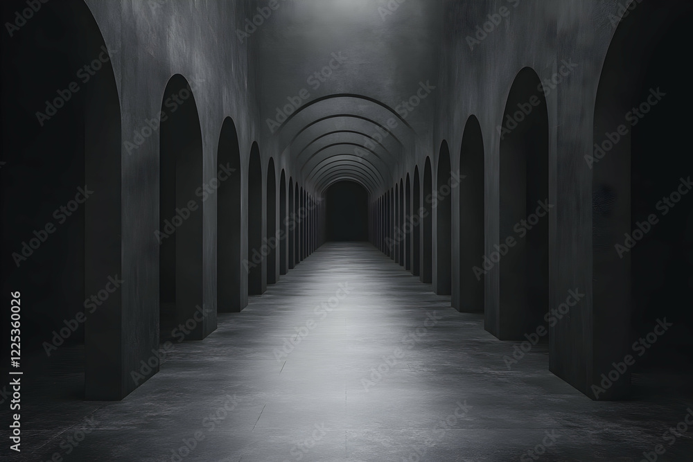Obraz premium Dark Archway Corridor 3D Illustration