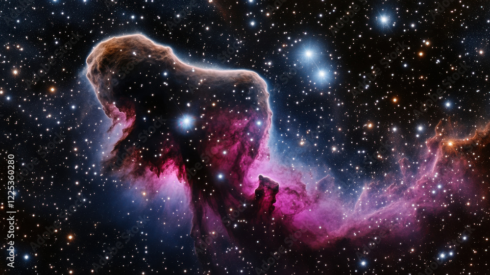 Colorful galactic nebula with shimmering stars, cosmic and mysterious Colorful galactic nebula with shimmering stars, cosmic and mysterious