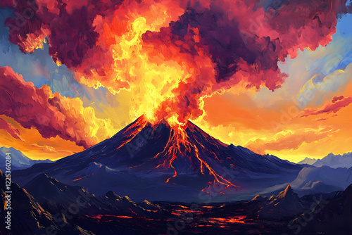Obraz na płótnie burning volcano