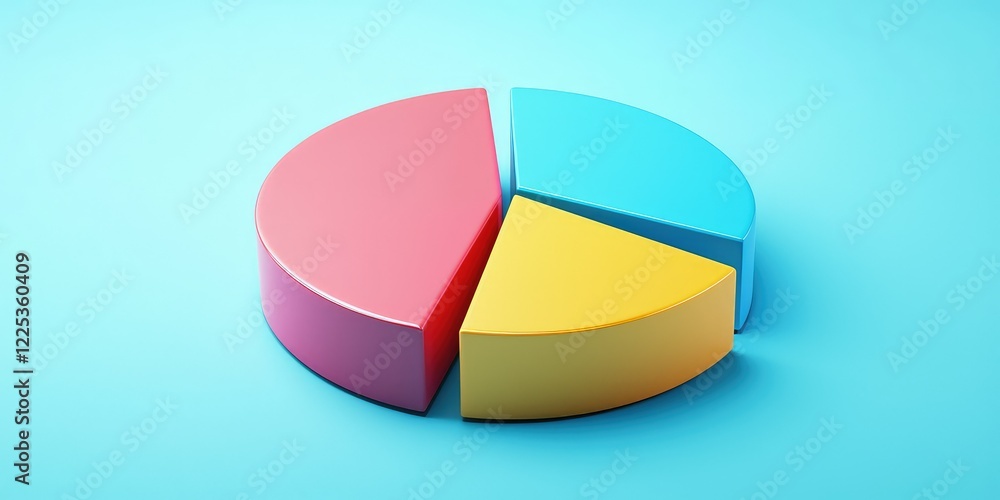 Obraz premium A pie chart showing a diversified stock portfolio.
