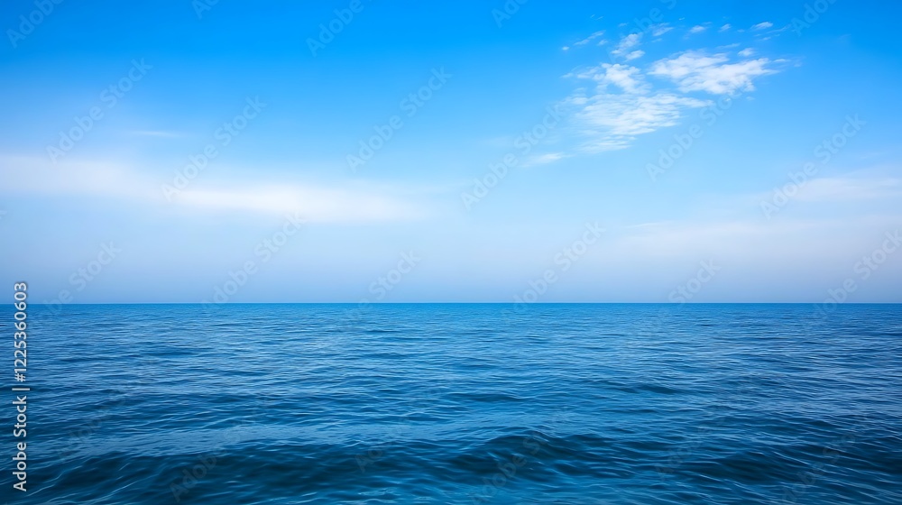 Serene Ocean Meets Tranquil Blue Sky Serene Ocean Meets Tranquil Blue Sky