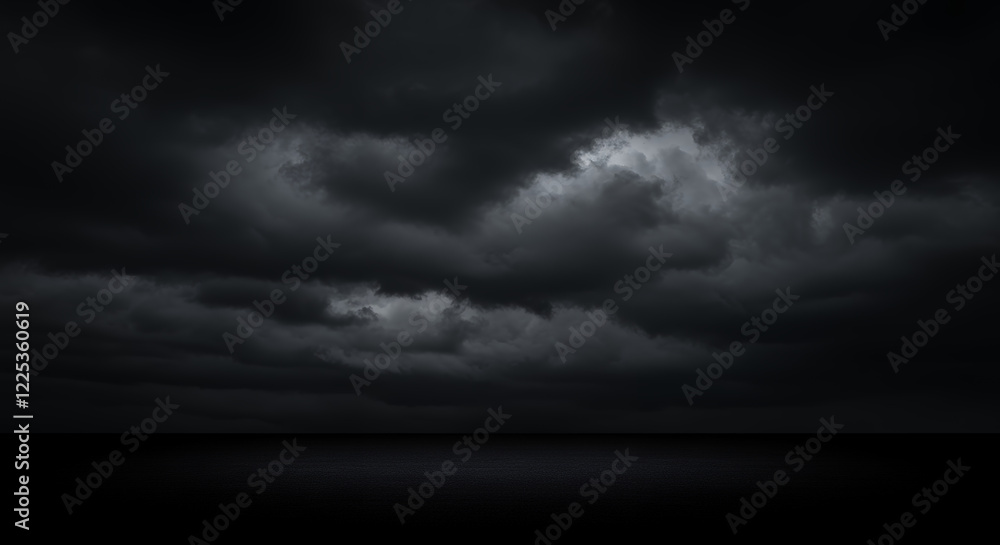 Obraz premium Dramatic Dark Storm Clouds Over Ocean - Moody Seascape Photography