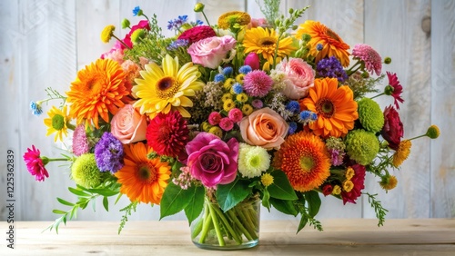 Wallpaper Mural Colorful flowers arranged in a loose, organic shape, bouquet, colorful,  bouquet, colorful Torontodigital.ca