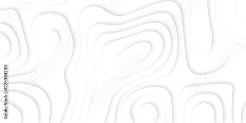 Dynamic topographic design elements forming soft flowing contours. white paper cut abstract layers. contemporary abstract shapes forming seamless layered topographic designs.