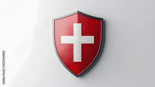 Free Download Red Shield with White Cross Symbol of Protection - GFXLoad