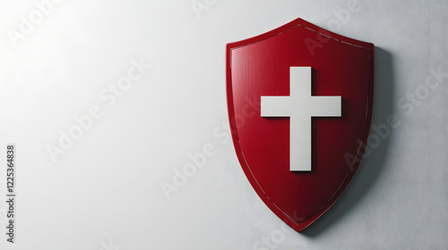 Free Download Red Shield with White Cross Symbol of Protection - GFXLoad