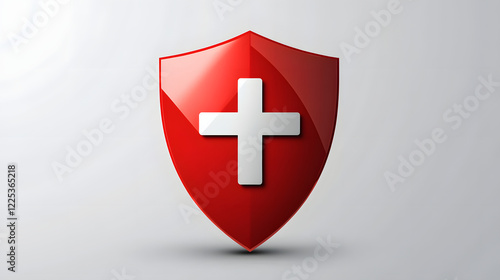 Free Download Red Shield With White Cross Symbol of Protection - GFXLoad