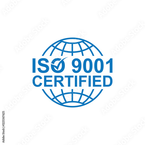 ISO 9001 certified label design image
