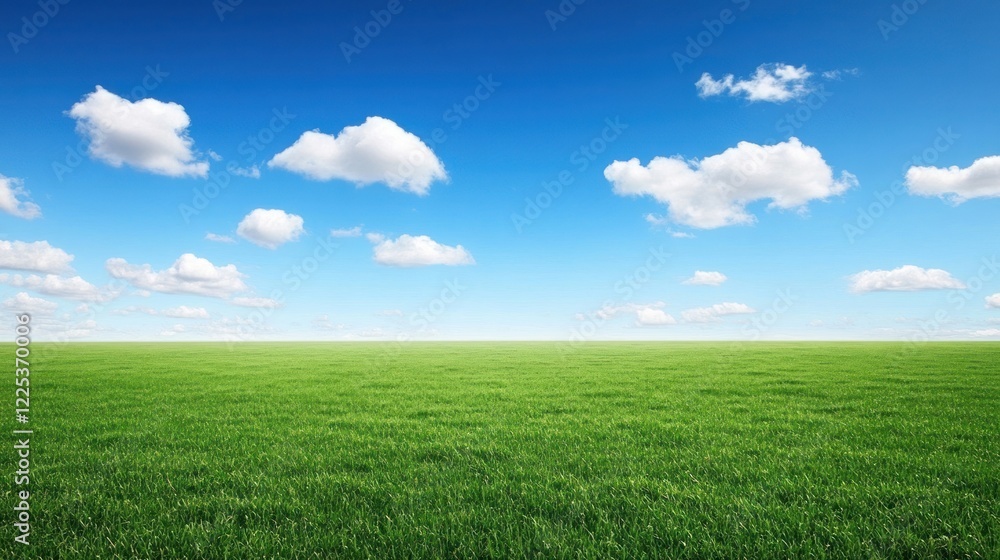Lush Green Field Under a Blue Sky With Clouds Lush Green Field Under a Blue Sky With Clouds