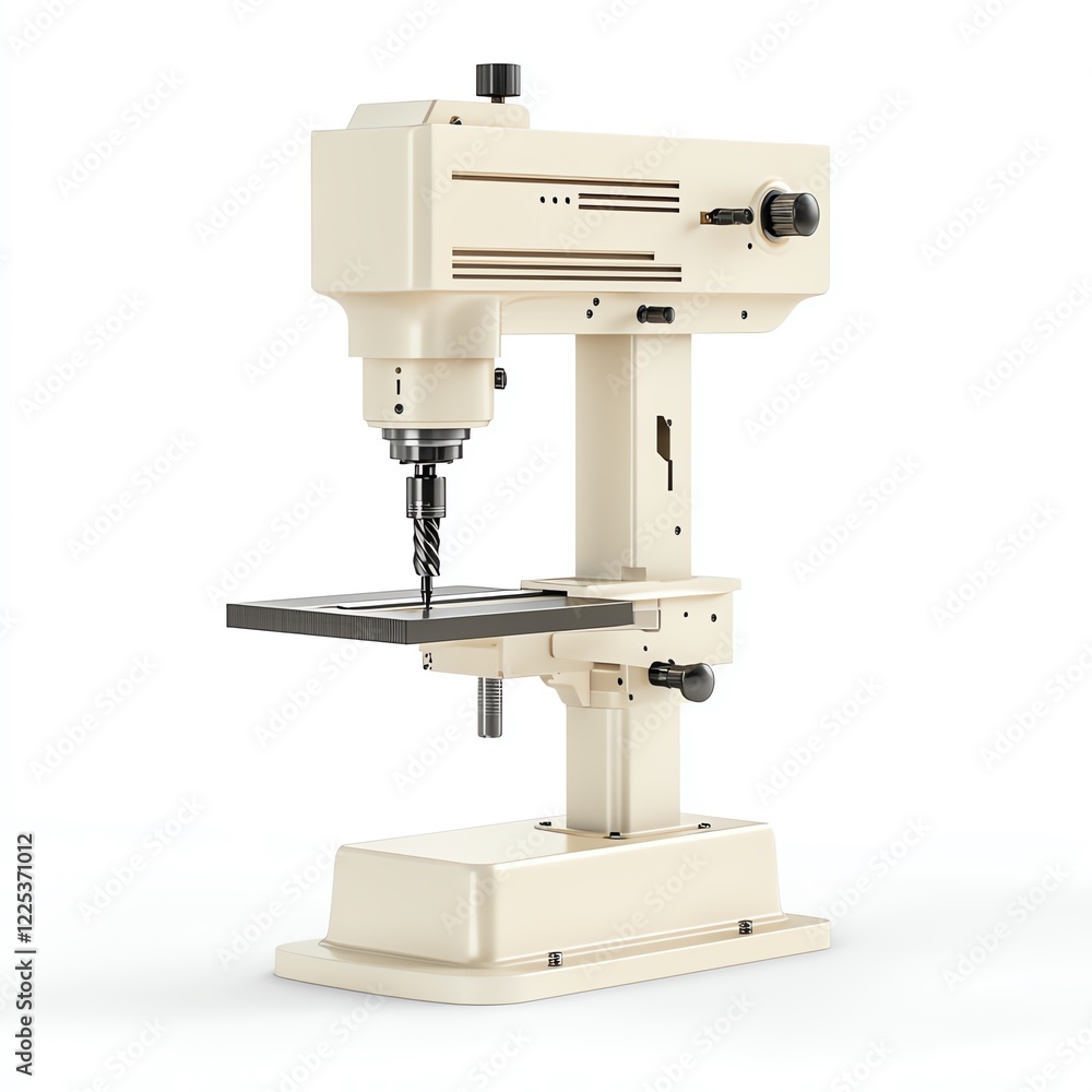 A detailed close-up of a modern milling machine, emphasizing its precision and design, set against a clean white background for emphasis. A detailed close-up of a modern milling machine, emphasizing its precision and design, set against a clean white background for emphasis.