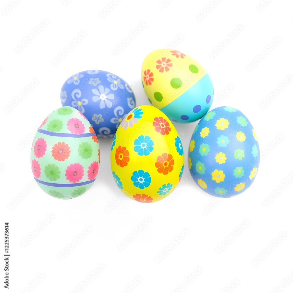 A colorful and festive illustration featuring Easter eggs decorated with intricate patterns, floral designs, and vibrant spring colors. The composition embodies the joy and celebration of Easter A colorful and festive illustration featuring Easter eggs decorated with intricate patterns, floral designs, and vibrant spring colors. The composition embodies the joy and celebration of Easter