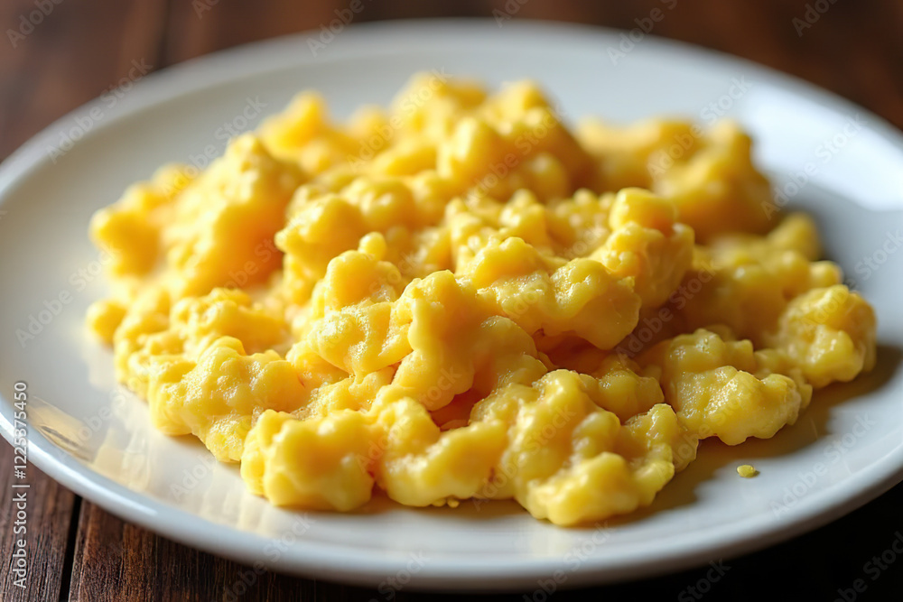 Creamy macaroni and cheese served on white plate, showcasing its rich and cheesy texture Creamy macaroni and cheese served on white plate, showcasing its rich and cheesy texture